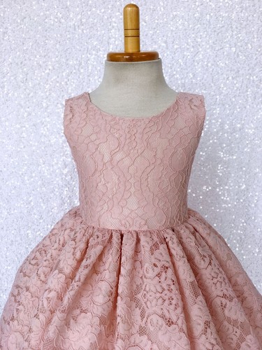 French Lace Floral Multi Color V-Back Junior Infant Dress Wedding Birthday Party - Picture 4 of 66
