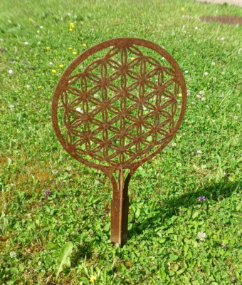 Blume des Lebens aus Cortenstahl