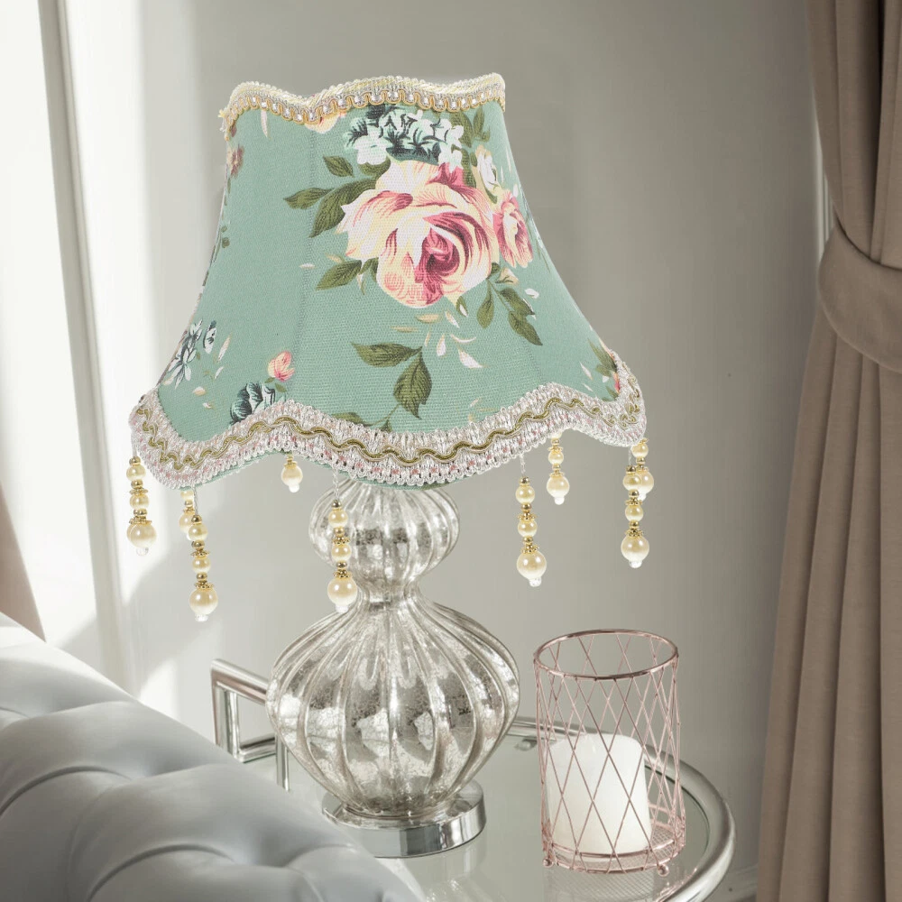 Metal Color Fabric Lampshade European Style Drum Desk Cover