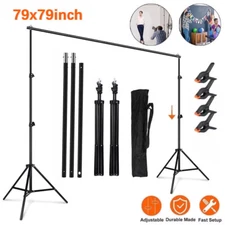 Backdrop Stand Background Stand Kit 6.5 x 6.5 ft for Party & Photo Studio + Case