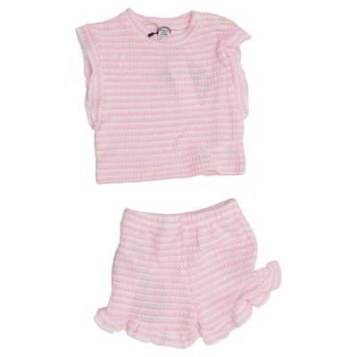Shein, Set, Größe: 68, Elasthan/Polyester, Pink/Weiß, Streifen #ue8