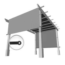 8ft Breathable Pergola Sun Shade Cover Patio Replacement Awning Canopy  w/ Rod