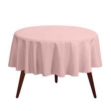 90 Inch Pink Round Tablecloth, Fits 30-60 Table, Heavy Duty Washable
