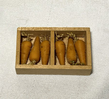 Dollhouse Handcrafted Miniature Carrots In Wood Crate 1:12