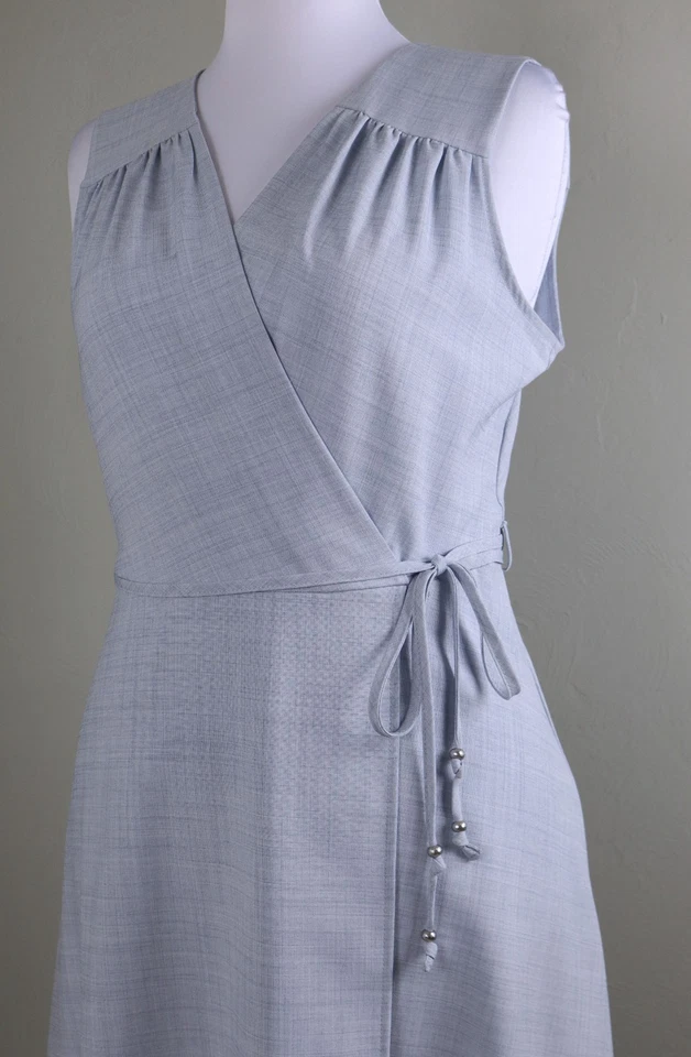 Maxi Vestido Línea A Sin Mangas Calvin Klein NUEVO $149 Sobreplice Imitación Envoltura Talla 14 Foto 2 de 4