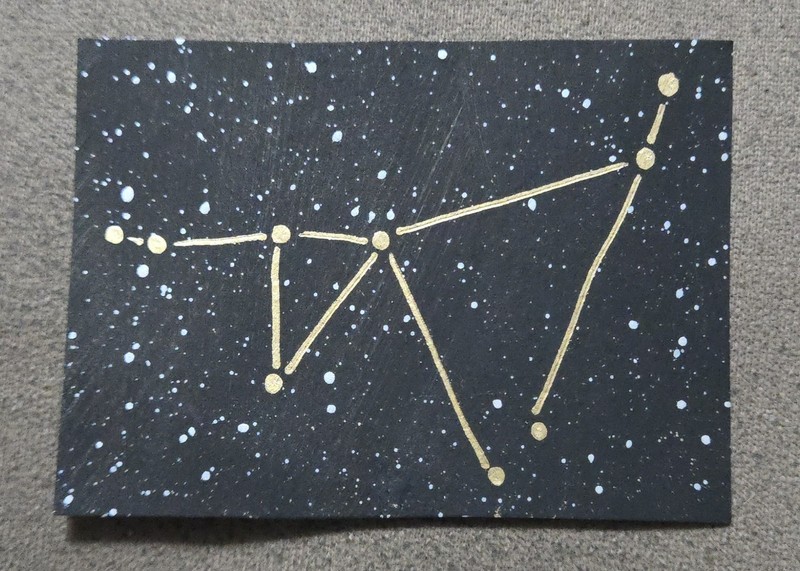 ACEO Original, Capricornus, Astronomy, Zodiac, 2.5 x 3.5 inches, Unframed