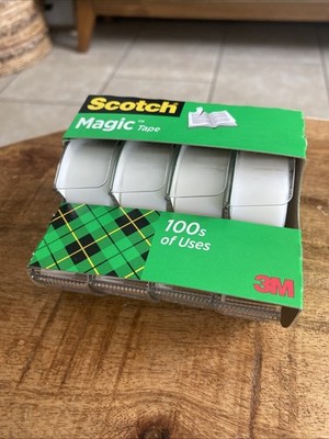 3M Scotch Magic Tape In Handheld Dispenser 3/4'' x 300'' 1'' Core Clear 4/Pack 4105