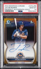 2023 BOWMAN CHROME PROSPECT AUTOS GOLD REFRACTOR JACOB REIMER 3/50 PSA 10 AUTO