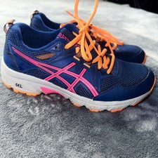 ASICS GEL-Venture 8 Shoes Teens Size 5 Blue Pink Trail Running Sneakers 1014A141