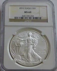 2012 American Eagle Silver Dollar NGC MS69