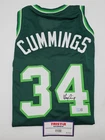 TERRY CUMMINGS SIGNED #34 BUCKS GREEN JERSEY AUTO TRISTAR AUTHENTIC Q3403