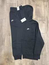 Nike Sportswear Club Fleece Hoodie Jogger Set Black Men s Lg New With Tags
