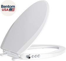 Bidet Toilet Seat, Soft Close Elongated Toilet Seat, Button Control Feminine/Pos