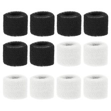 24 Pack 8x5cm Sport Wristbands Cotton Terry Black White