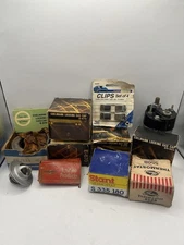 Vintage Auto Parts Lot – Locking Gas Caps, Thermostats, Solenoid, Clips 