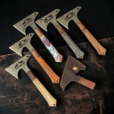 9" Fire Storm Damascus Steel Axe knife set of 5 A 1