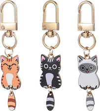 3PCS Cat Keychain Key Chains Women Cute Kawaii Key Chain Charms, Bag Charms for