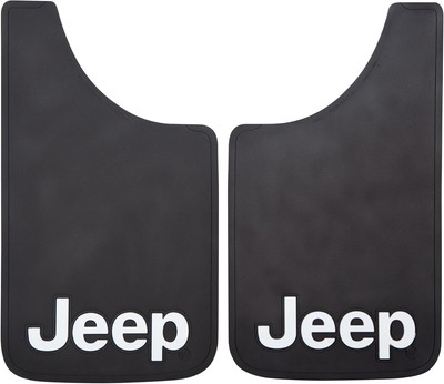 Plasticolor 000542R01 Easy Fit Black Mud Flaps w/ Jeep Logo