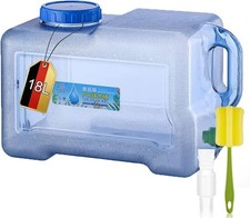 Wasserkanister 18L mit Hahn, Schraubdeckel, BPA-frei, Trinkwasserkanister, Tr...