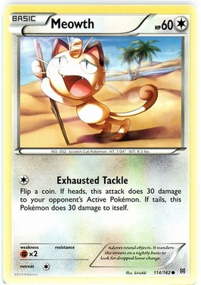 Meowth - 114/162 - Common - Lightly Played