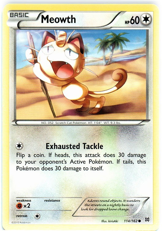 Meowth - 114/162 - Common - Lightly Played