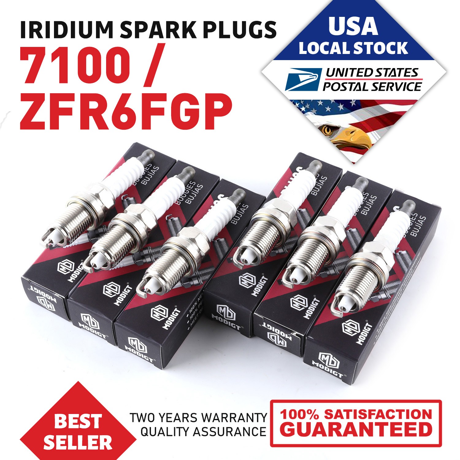 Spark Plug Fit NGK 7100 ZFR6FGP For Honda Prelude Jeep Liberty Mazda OEM Quality