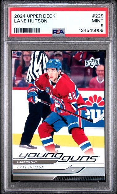 2024-25 Upper Deck Young Guns Lane Hutson PSA 9 #229 Montreal Canadiens