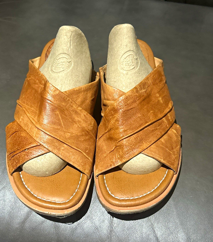 Sofft Women’s Brown Leather Slide Sandals Slip-On US 10