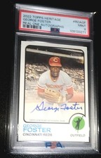 2022 TOPPS HERITAGE SP REAL ONE AUTO GEORGE FOSTER REDS #ROA-GF -PSA 9- *HOF*