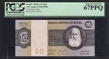 Brazil 10 Cruzeiros ND (1980) P193e Uncirculated Graded 67