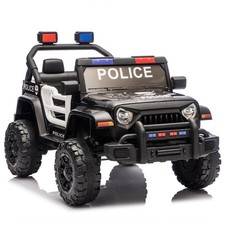 DualMotor 4.5Ah Toddlers Kids Ride on Police Car Parents Control LED Light Music