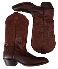 Nocona Boots 7.5 D Deertan Brown Leather Cowboy Western Made in USA