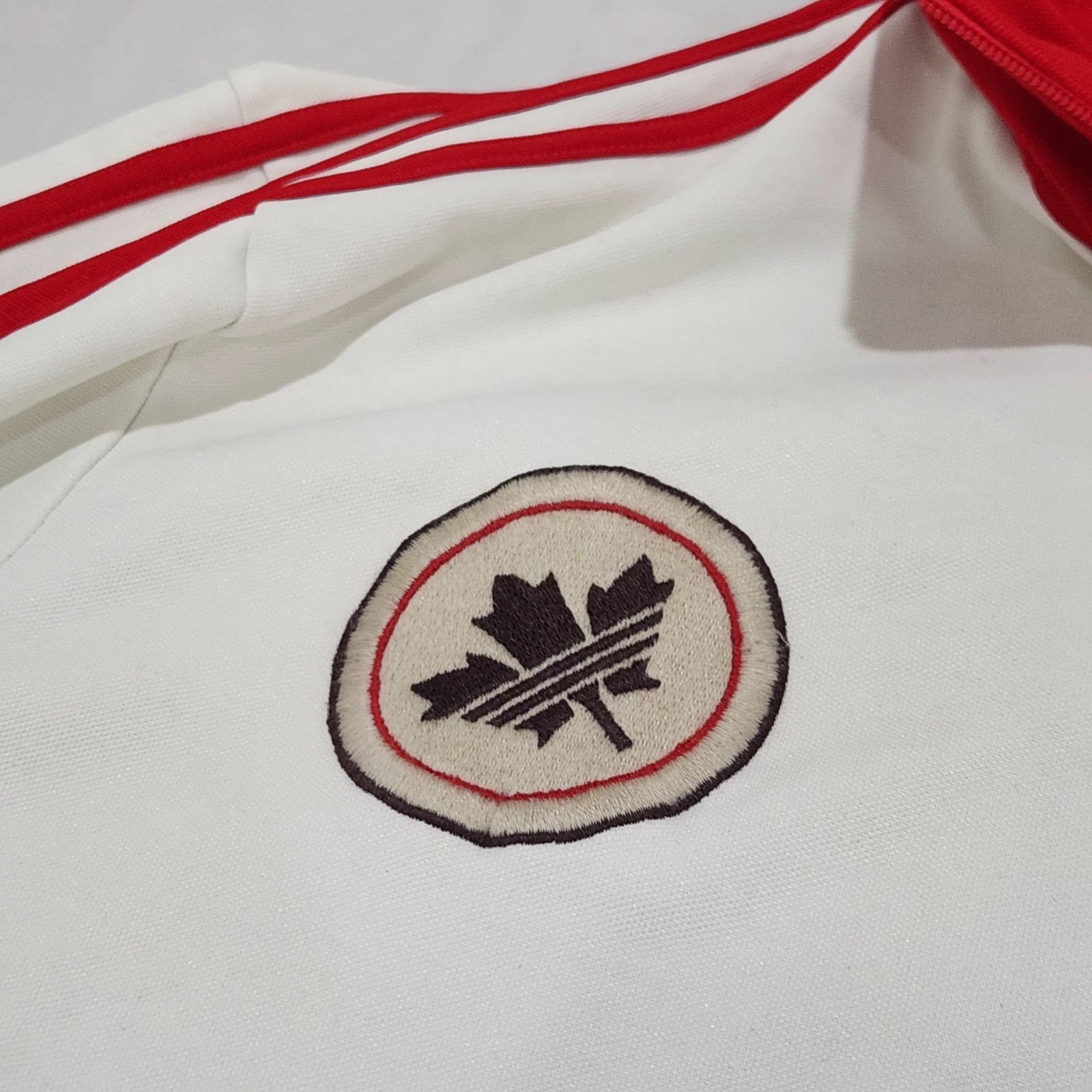 Vintage Adidas Originals Canada Olympics Jacket White Track Top National Sz 2XL - second product detail image