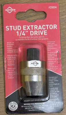 Mayhew 29894 Stud Extractor 1/4'' Drive Bolt Remover Tool NEW Sealed