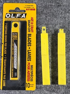 Olfa A1160B 30 Degree Carbon Steel Snap Off Blade (10 pack) & 2 Extra Packs NEW!