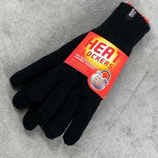 Heat Lockers Gloves Mens One Size Black Insulated Thermal Warm Protective Cuff