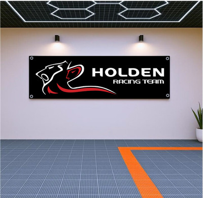Holden Racing Team Flag Banner 71x24 in   Motorsport Garage Wall Decor