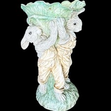 RARE Chrisdon Rabbit Bird Bath Art Sculpture 14" Tall