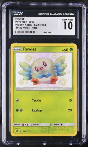 Rowlet graded CGC 10 for sale on eBay