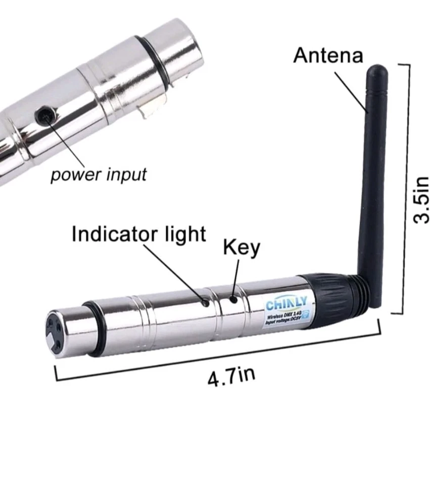 CHINLY DMX512 DMX Dfi DJ 2.4G Wireless X1 Receiver LED Lighting Control - Image 3 of 4