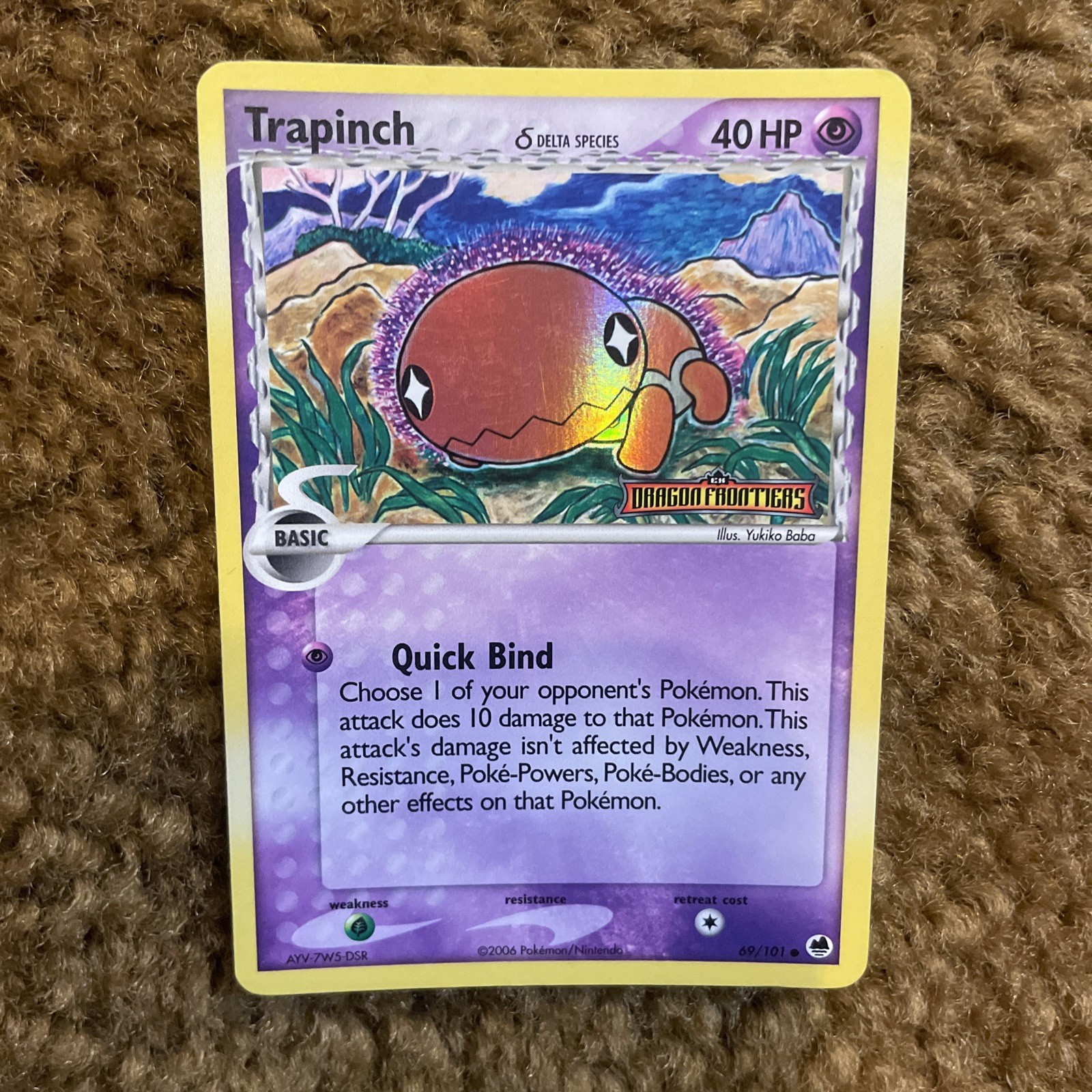 Trapinch 69/101 Reverse Holo Common EX Dragon Frontiers Pokemon Card