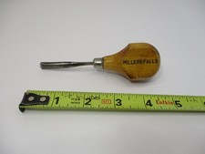 MILLERS FALLS # D Gouge Chisel Wood Woodworking Lathe Scoop Spoon Wood Handle VG