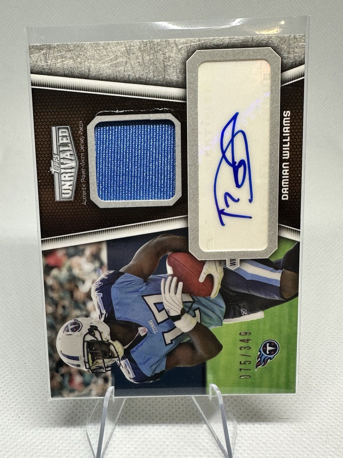 Damian Williams Topps Unrivaled Autographed Patch #DWI Base