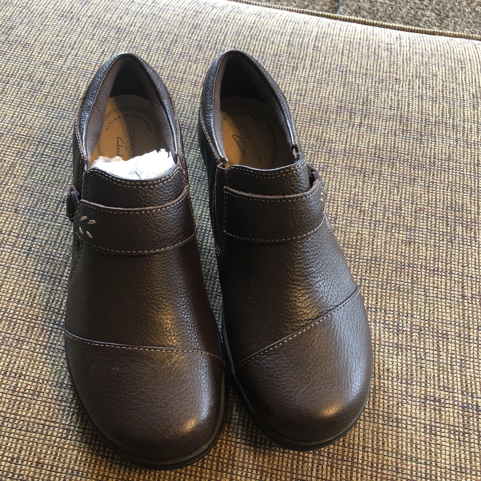 Collezione Clarks Scarpe Donna 7 5 Larghe Cheyn Onice Mocassino Marrone Pelle Ciottolato