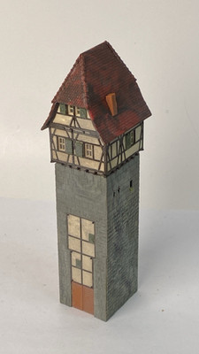 Faller HO TT N City Wall Tower 2'' x 2'' x 7'' High Weathered
