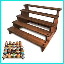Wooden Cupcake Stand 5 Tier Cupcake Stand Cupcake Holder Rustic Wood Cupcake ...
