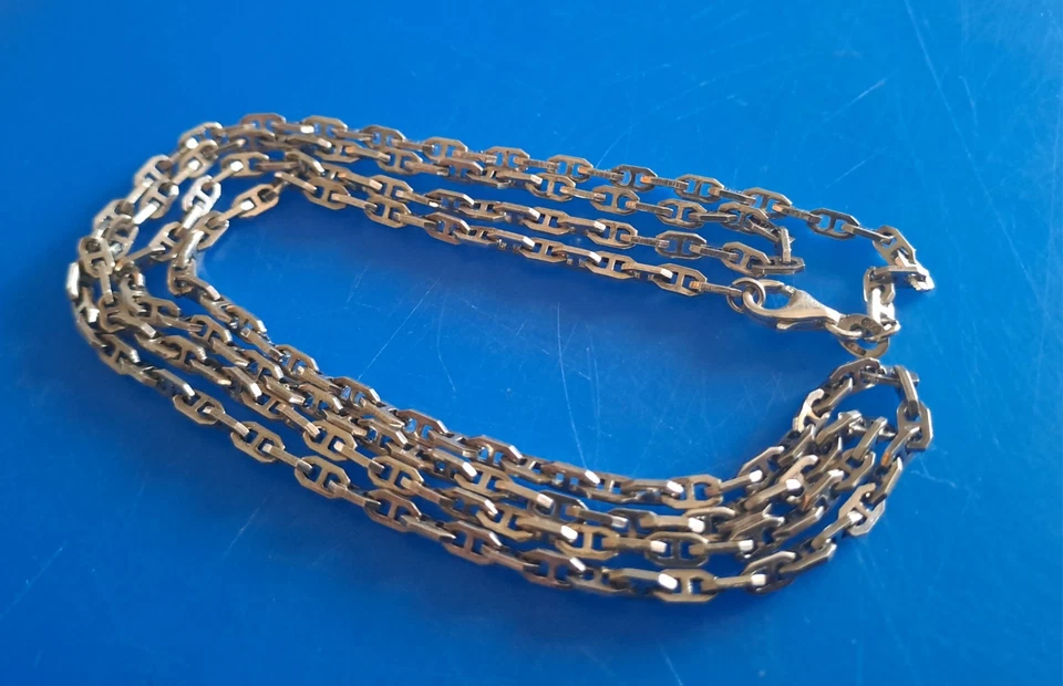 Collana Lunga Catena Marinara 84 Cm Argento 800 925 Unisex 21 Grammi Vintage 80 - Immagine 4 di 4