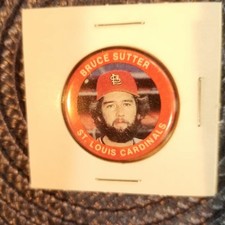1984 Fun Foods Baseball Pin-Back Button #14 Bruce Sutter(HOF) St Louis Cardinals