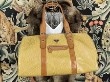 Borsa da viaggio vintage Prada Milano struzzo trasporto borsone giallo cammello 48H