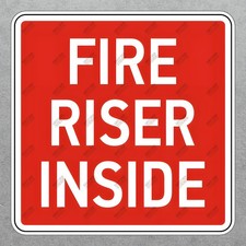 Fire Riser Inside Safety Sign Sticker Osha Compliant Warning For 25927